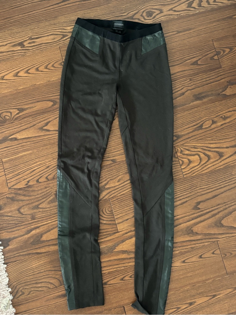 Danier Black Leggings with Leather Panels